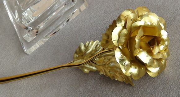 Flor Metalizada Ouro