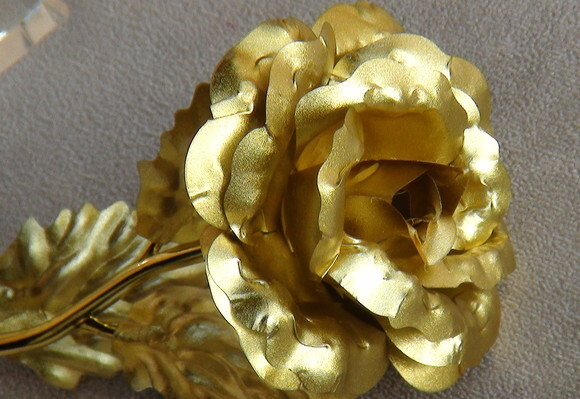 Flor Metalizada Ouro