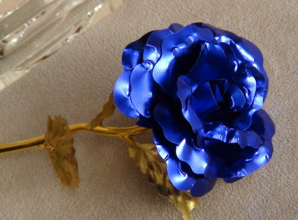Flor Metalizada Azul Turquesa