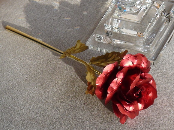Flor Metalizada Vermelha.