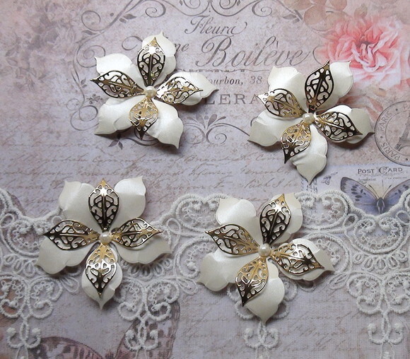 Flor para Scrapbooking - 3d - 04 Un.