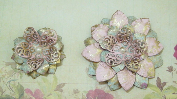 Flor para Scrapbooking - 4 Unidades