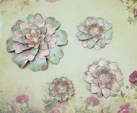 Flor para Scrapbooking - 4 Unidades