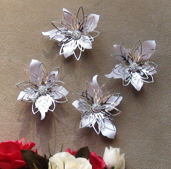 Flor para Scrapbooking - 4 Unidades.