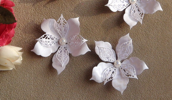Flor para Scrapbooking - 4 Unidades.
