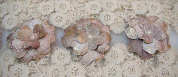 Flor para Scrapbooking - 5 Flores