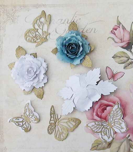 Flores e Borboletas para Topper de Bolo