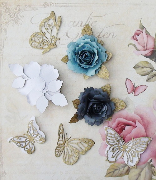 Flores e Borboletas para Topper de Bolo