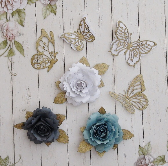 Flores e Borboletas para Topper de Bolo