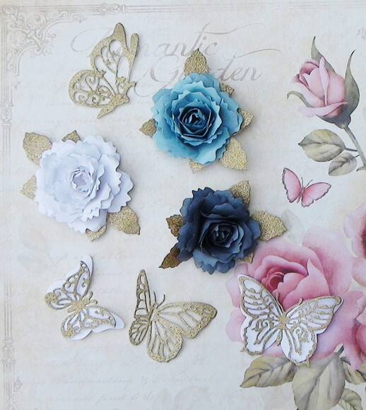 Flores e Borboletas para Topper de Bolo