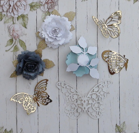 Flores e Borboletas para Topper de Bolo