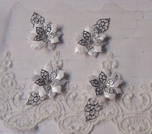 Flores e Folhas em 3d - 08 un