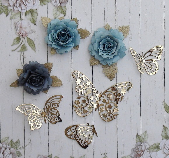 Flores e Borboletas para Topper de Bolo