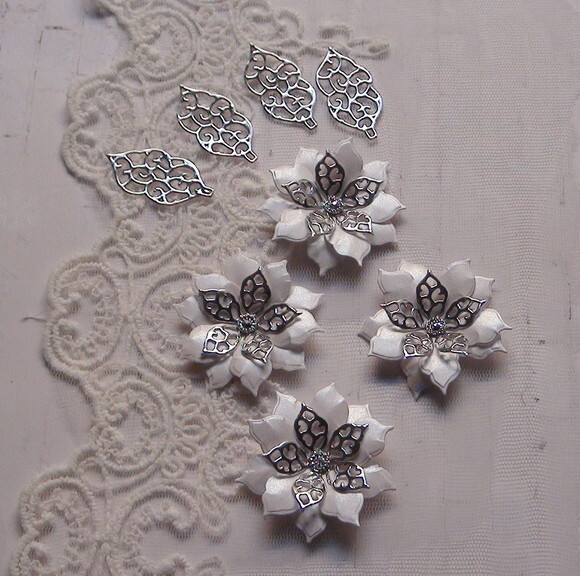 Flores e Folhas em 3d - 08 un