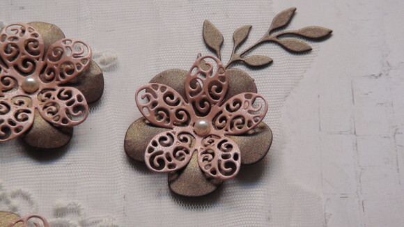 Flores e Folhas para Scrap 3d - 8 un