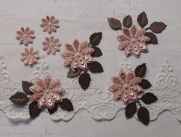 Flores e Folhas para Scrapbook 3d - 12 Un.