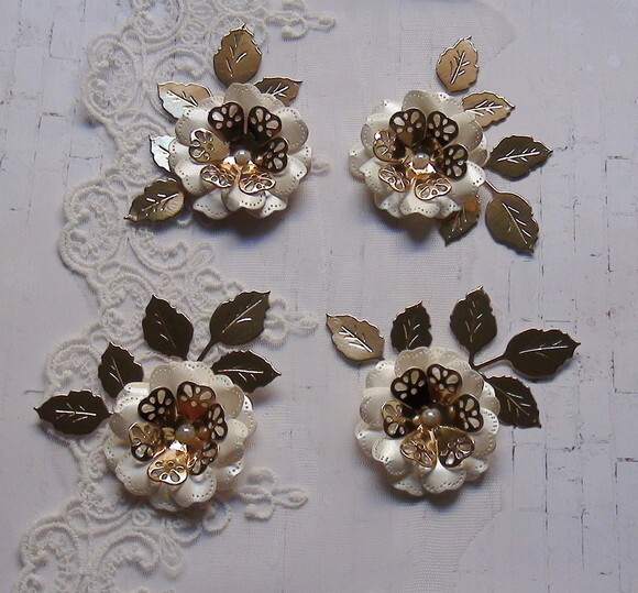 Flores e Folhas para Scrapbook 3d - 8 un