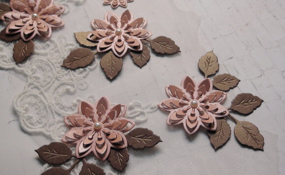 Flores e Folhas para Scrapbook 3d - 12 Un.