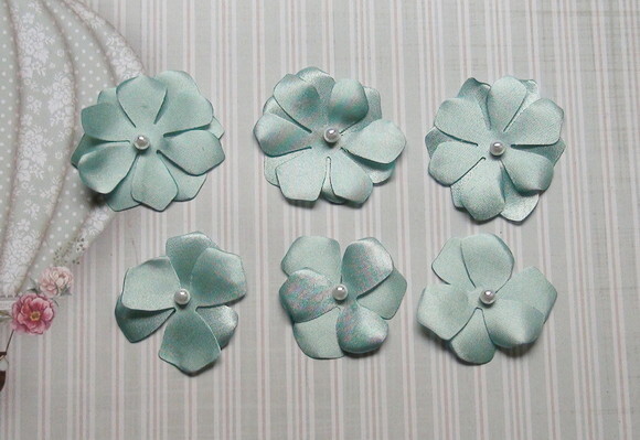 Flores em 3d - Verde Água - 10 un