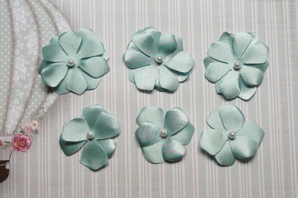 Flores em 3d - Verde Água - 10 un