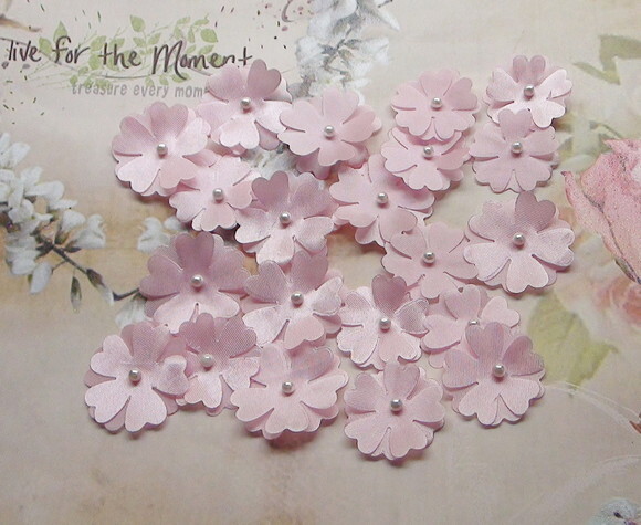 Flores em Cetim 3d - Rosa - 3 cm - 10 un