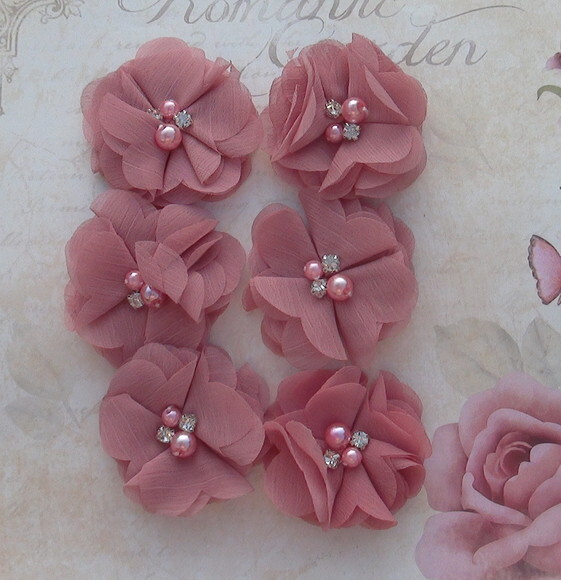 Flores em Chiffon - 06 UN