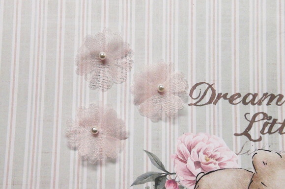 Flores em Organza Rosa - 3cm - 30 un