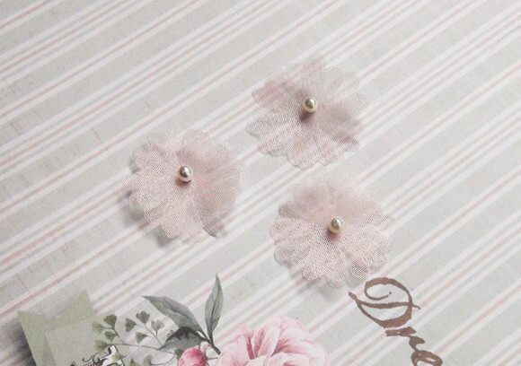 Flores em Organza Rosa - 3cm - 30 un