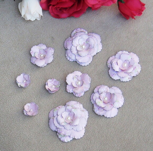 Flores para Scrapbooking - 09 Unidades.