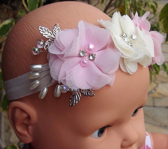 Headband - Arranjo de Flores para Cabelo - Elástico
