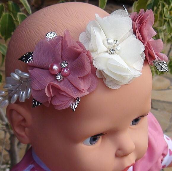 Headband -arranjo de Flores para Cabelo - Elástico