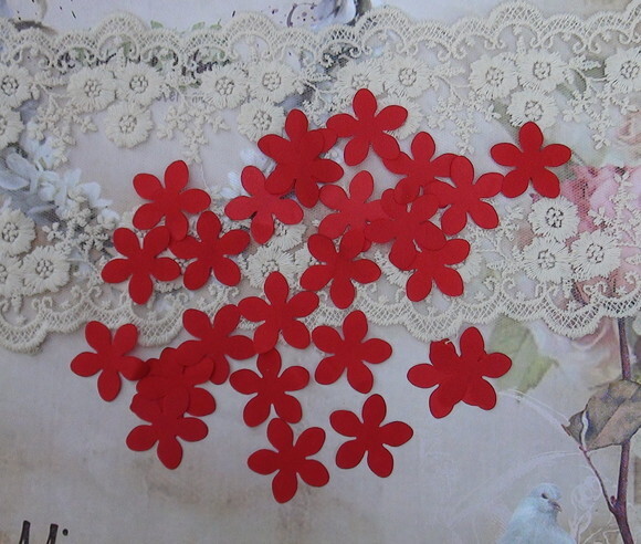 Pétalas de Flor em Cetim - Vermelha - 3,0 cm - 25 un