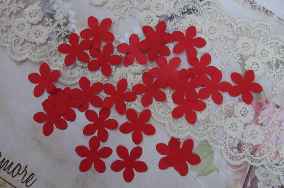 Pétalas de Flor em Cetim - Vermelha - 3,0 cm - 25 un
