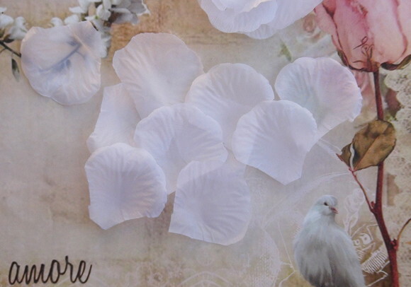 Pétalas de Flor em Organza - Branca - 25 un
