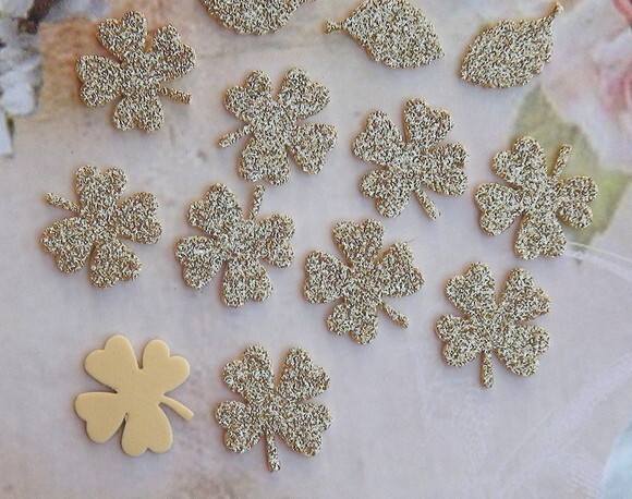 Recortes em Eva - Gliter Dourado - 20 un