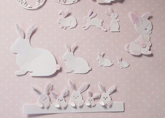 Recortes em Papel Cartão - Coelhos - 12 un