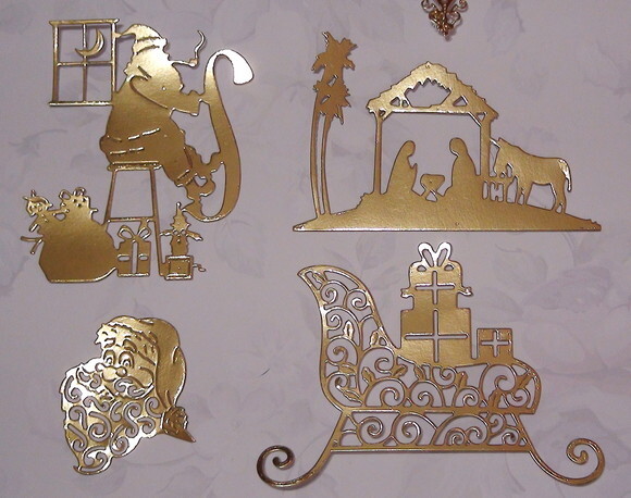 Recortes em Papel Cartão Dourado - 250gr - 06 un