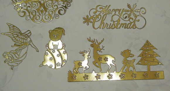 Recortes em Papel Cartão Dourado -natal 250gr - 06 un