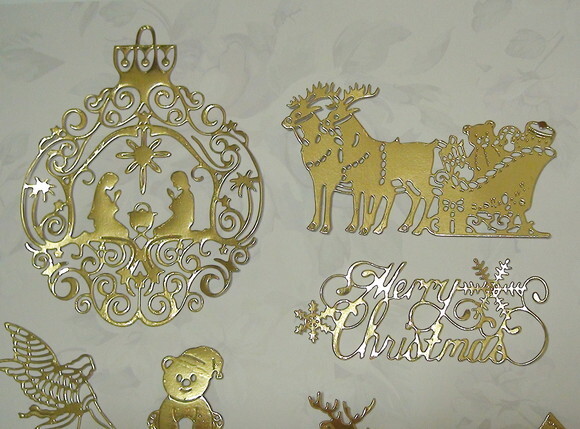 Recortes em Papel Cartão Dourado -natal 250gr - 06 un