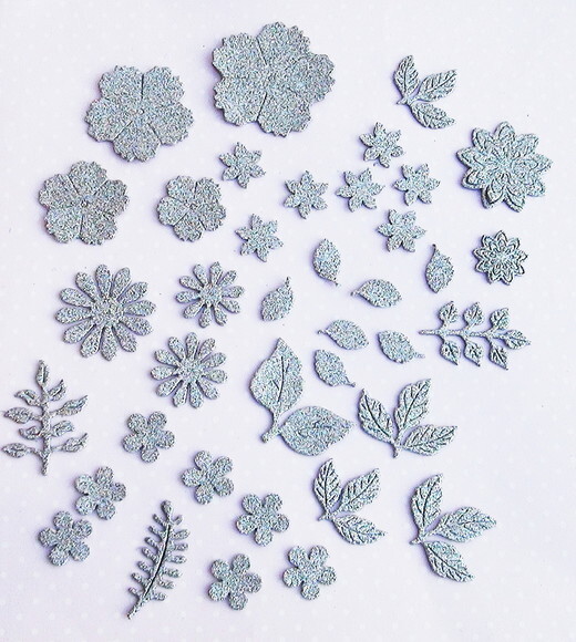 Recortes Flores e Folhas Eva Gliter- 38 un