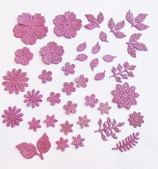Recortes Flores e Folhas Eva Gliter- 38 un