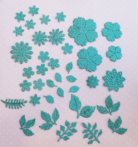 Recortes Flores e Folhas EVA Gliter- 38 UN