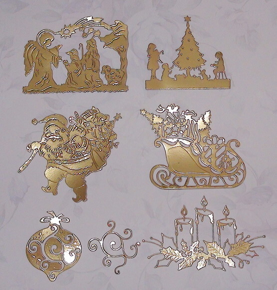 Recortes Papel Cartão Dourado 250 Grs - Natal - 6 un