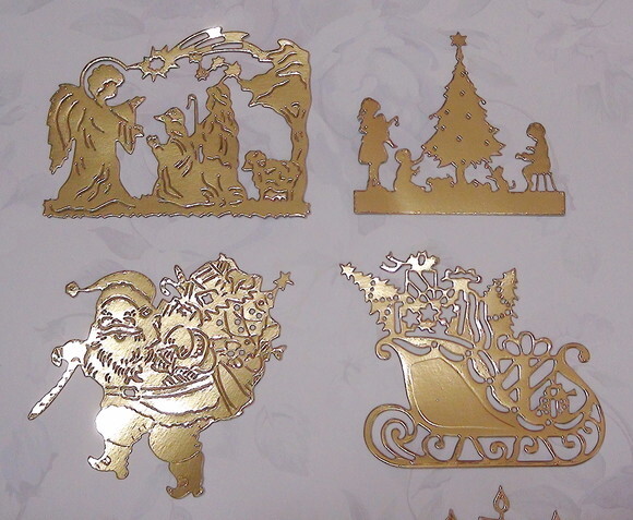 Recortes Papel Cartão Dourado 250 Grs - Natal - 6 un