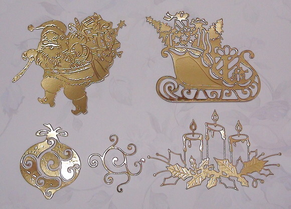 Recortes Papel Cartão Dourado 250 Grs - Natal - 6 un