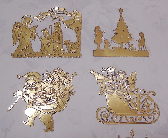 Recortes Papel Cartão Dourado 250 Grs - Natal - 6 un