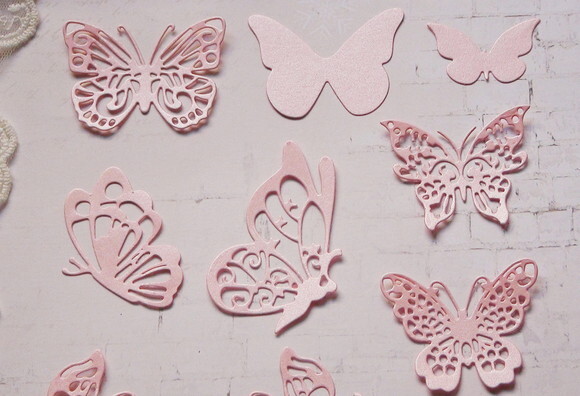 Recortes para Scrapbooking Borboletas - 10 un - Rosa
