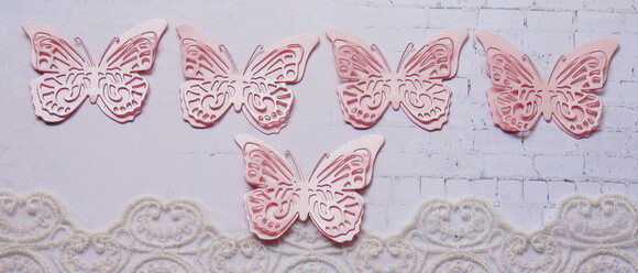 Recortes para Scrapbooking Borboletas - 10 un - Rosa
