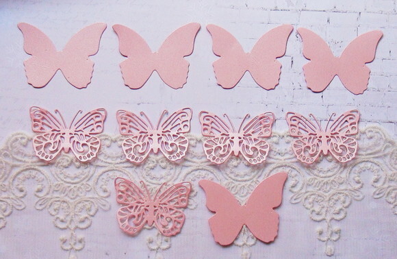 Recortes para Scrapbooking Borboletas - 10 un - Rosa