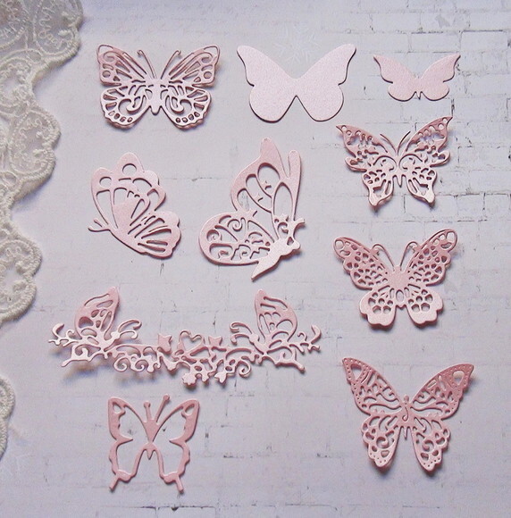 Recortes para Scrapbooking Borboletas - 10 un - Rosa